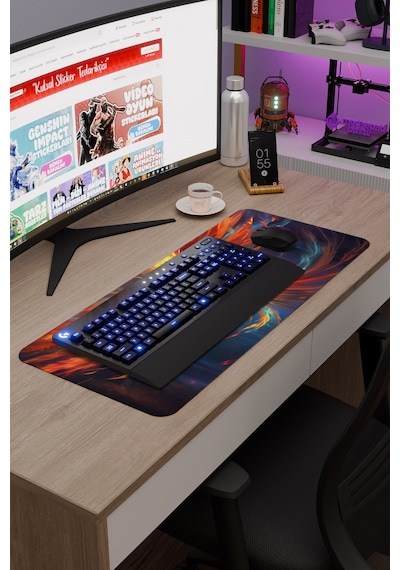 Anka Kuşu Kaymaz Dikişli Kauçuk Oyuncu Mousepad V3 - 70x30 Xl Gaming Mouse Pad Fare Altlığı