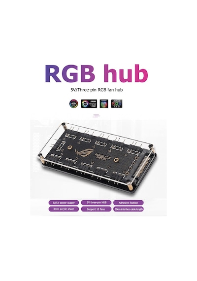 Argb Rgb Led 3 Pin 11 Port Fan Çoklayıcı 4847A Sata Power 5V Hub