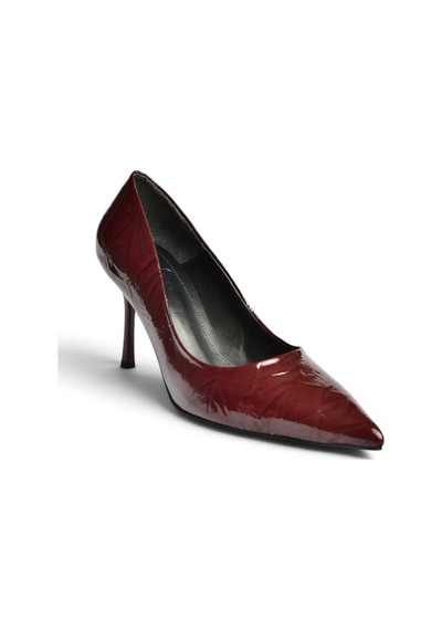Fox Shoes Z676050008 Bordo Rugan İnce Topuklu Kadın Stiletto Ayakkabı