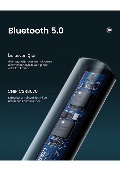 Ugreen Optik Bluetooth 5.0 Transmitter Audio Adaptör, 50213
