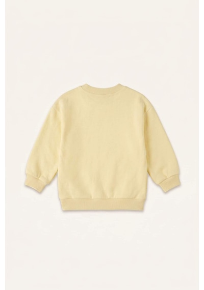 Defacto %100 Pamuk Bisiklet Yaka Açık Sarı Sweatshirt Kız Bebek I1015a526auyl83 Sarı-yl83