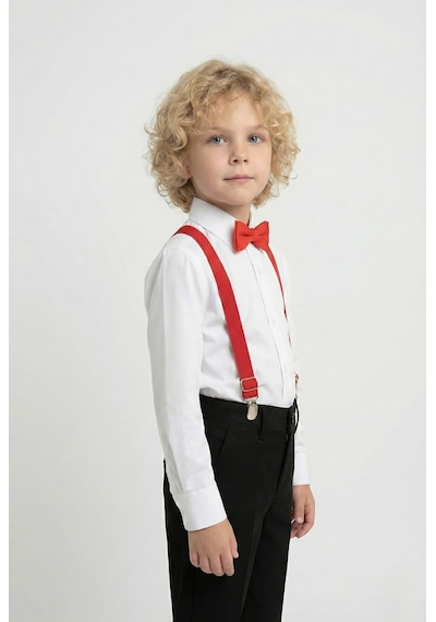 Mnk Baby & Kids Beyaz Gömlekli Erkek Çocuk Takım M00787 Kırmızı