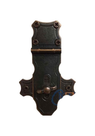 Dekoratif Anahtarlı Sandık Askısı - 40x65mm, Oksit, 100 Adet
