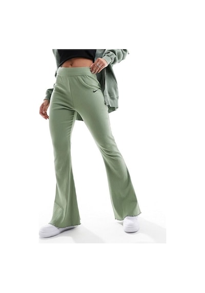 Nike Sportswear Rib Jersey Green Yüksek Belli Fitilli Kadın Siyah Eşofman Yeşil Yeşil