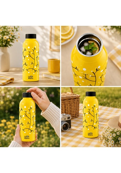 Mamawata Daylight Paslanmaz Çelik Termos Matara 470 Ml Sızdırmaz Yalıtımlı Suluk Sarı