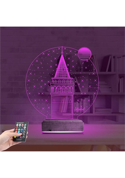 Luvivia Galata Kulesi 3d Lamba - Masa Gece Lambası Şeffaf