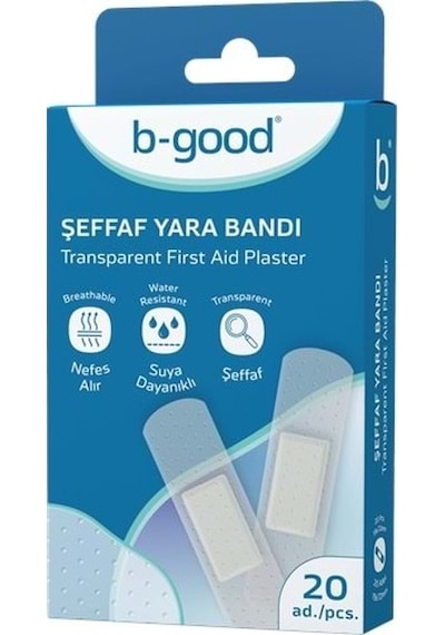 B-good Şeffaf Suya Dayanıklı Yara Bandı 20 Adet