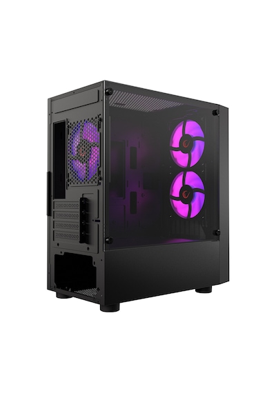 Rampage LYRA Mesh Temperli Camlı Siyah 3x12 Cm RGB Fan M-ATX Mini-T Gaming Oyuncu Kasası