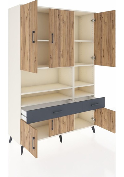Hyperion Dolap 8 Raflı 2 Çekmeceli 6 Kapaklı 132x44x195 Aytaşı-çam/antrasit Atlas Çam/antrasıt Hyperion Dolap 8 Raflı 2 Çekmeceli 6 Kapaklı 132x44x195 Aytaşı-çam/antrasit Atlas Çam/antrasıt