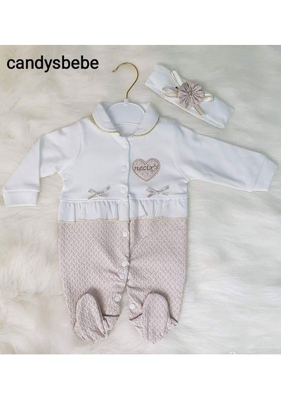 Candysbebe Lüks Bebek Tulumu Krem