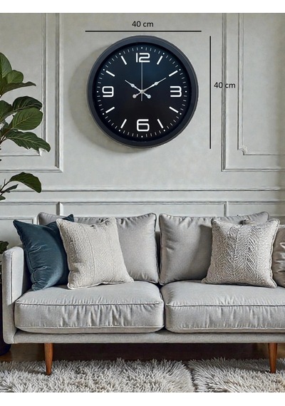 Zentime Black Royal Tasarım 40 Cm Metal Duvar Saati Çok Renkli