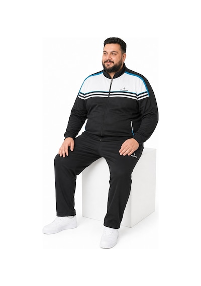 Elloks Erkek Battal Beden Fermuarlı Eşofman Takımı Siyah
