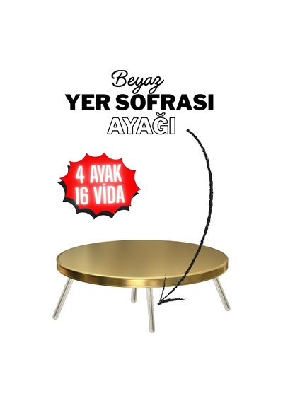 4 Adet Yer Sofrası Ayağı 22 Cm Beyaz Plastik Katlanır Sofra Ayağı Yer Sofrası Sini Altı Ayak 22 Cm Beyaz Beyaz