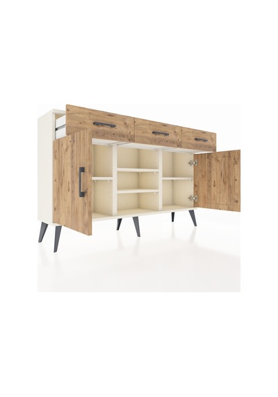 Arges Konsol 4 Raflı 3 Çekmeceli 2 Kapaklı 132x30x83 Aytaşı-çam/çam Çam/çam Arges Konsol 4 Raflı 3 Çekmeceli 2 Kapaklı 132x30x83 Aytaşı-çam/çam Çam/çam