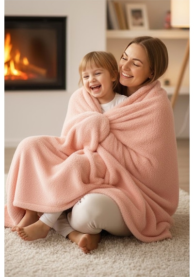 Wellsoft Tek Kişilik Tv Battaniyesi 100x180 Ürün Kodu:7971 Somon