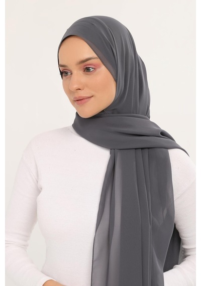 Altobeh Hazır Lüks Pratik Hijablı Şifon Şal Füme