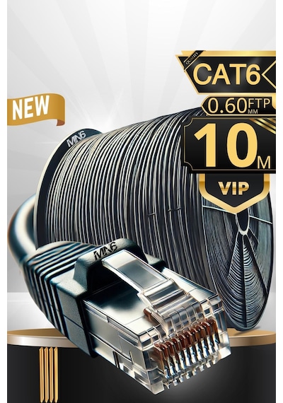 Mn6 M108xf 10 Metre Internet Kablosu/ftp 0.60mm-cat6/ıki Kat Korumalı Iç Dış Mekan/10 M Ethernet Kablosu