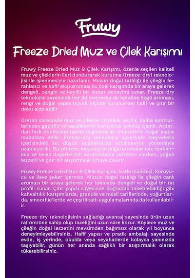Freeze Dried Muz Ve Çilek Mix 20 G