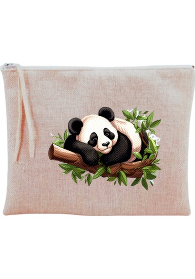 Daldaki Panda Baskılı Makyaj Çantası