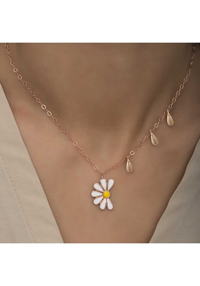Stillove Gümüş Rose Papatya Seviyor Sevmiyor Kadın Kolye
