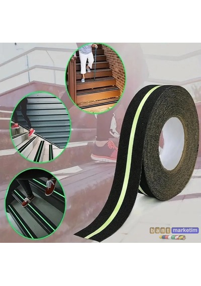 Fosforlu Kaydırmaz Bant 50mmx25mt Yeşil Fosforlu Merdiven Ba Tdrtr