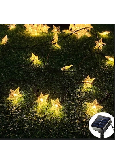 Mighty 12 M 100 Led Yıldız Yılbaşı Güneş Enerjili Bahçe Aydınlatma Solar Bahçe Süsü