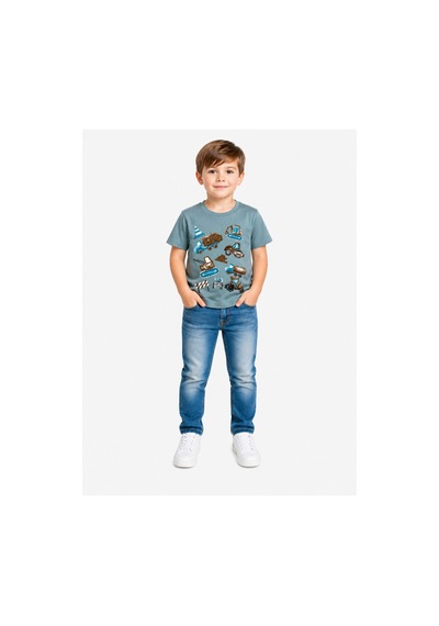 Yale Kids 1-4 Yaş Erkek Çocuk %95 Pamuklu Tişört Petrol Mavisi