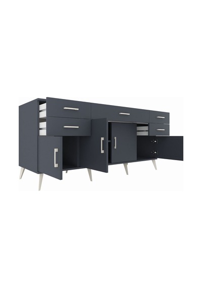 Kronos Konsol Tek Raflı 5 Çekmeceli 4 Kapaklı 176x59x83 Antrasit-antrasit/antrasit Antrasit Kronos Konsol Tek Raflı 5 Çekmeceli 4 Kapaklı 176x59x83 Antrasit-antrasit/antrasit Antrasit