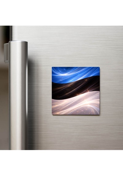 Estonya Estonia Abstract Ülke Bayraklı Buzdolap Magneti - 9x9 Cm