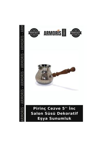 Pirinç Cezve 5'' İnc Salon Süsü Dekoratif Eşya Sunumluk Çok Renkli