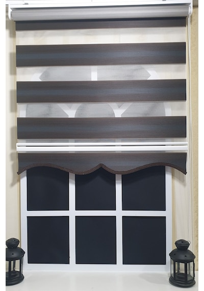 Pliseli Zebra Stor Kahverengi Renk Geçişli Etek Dilimli St 023 Kahverengi