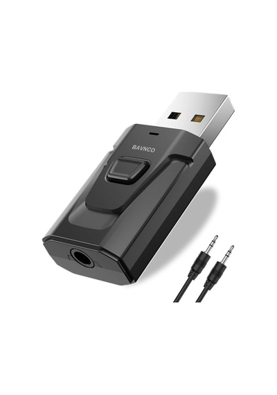 Bluetooth Alıcı Adaptörü, Bluetooth 5.0 Stereo Alıcı Eller Serbest Araç Kitleri Mini Kablosuz 3,5 Mm Aux Çıkı