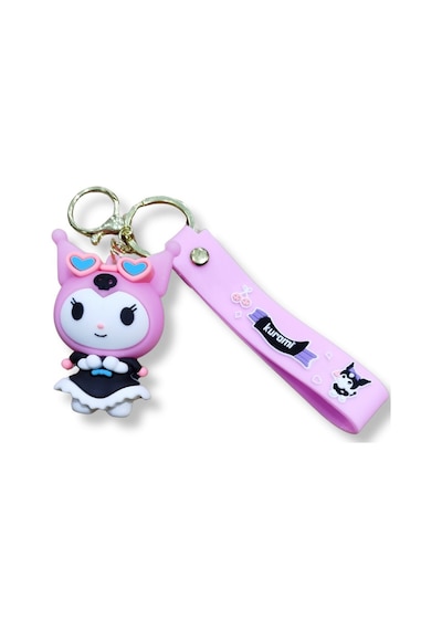 Kuromi V1 Premium 3d Figürlü Lila Bilek Kayışlı Anahtarlık - 1 Adet