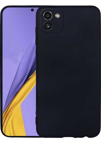 Galaxy Uyumlu A03 Kılıf Klfs Premier Silikon Kapak - Siyah Siyah