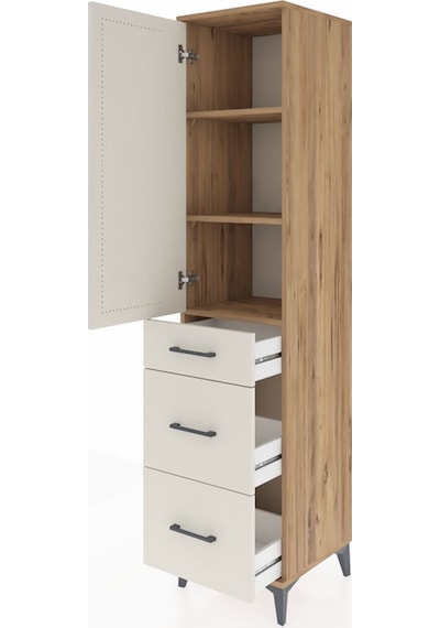 Hyperion Dolap 3 Raflı 3 Çekmeceli 44x44x195 Çam-aytaşı Çam