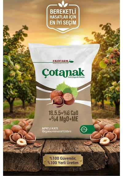 Ekofarm Çotanak 18.5.5+6 Cao+4 Mgo+15 Hf+me -%15 Organik Madde Npk'lı Gübre 25 Kg 25 KG
