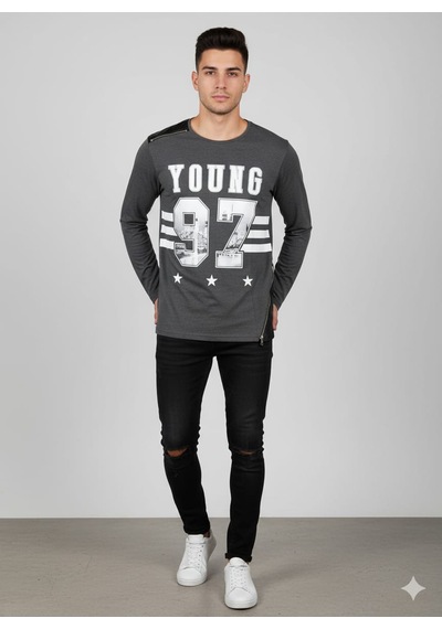 Mevsimlik Erkek Yb Sweatshirt Füme