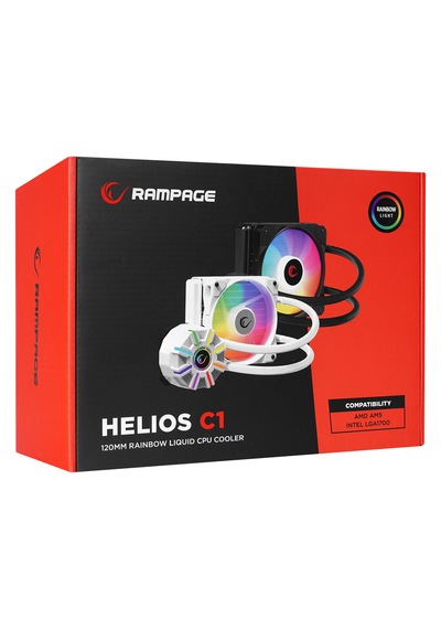 Rampage Helıos C1 Beyaz 68cfm 1800rpm Rainbow Amd Am5/ıntel Lga1700 120mm Sıvı Soğutmalı Cpu 120MM FAN