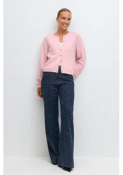 Madmext Pembe Rahat Kalıp Düğmeli Triko Kadın Hırka Mg2552 Pembe