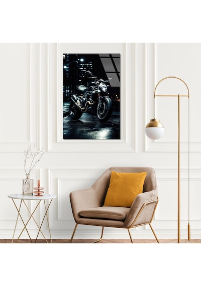 Streetfighter Motosiklet Gece - Cam Tablo - Deg0492 80 X 125 Cm