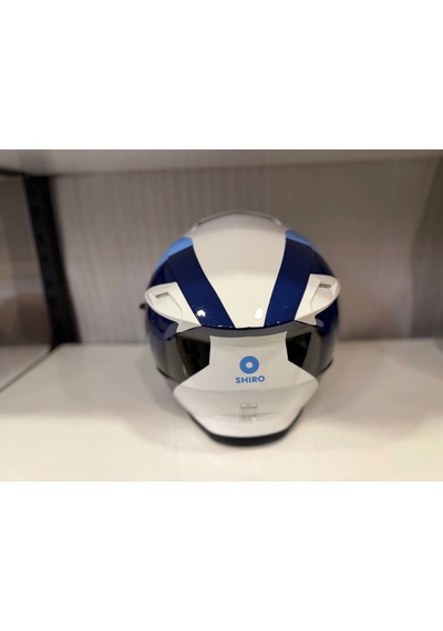 Shiro Discover Spower Kask Parlak Beyaz - Mavi