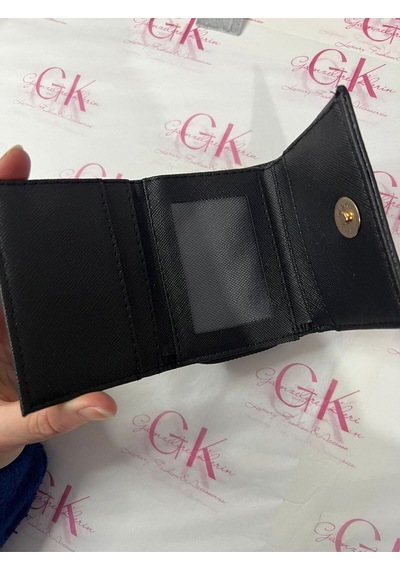 Gk Gamzelirenklerim Luxury Fashıon&accessorıes Kabartma Yazılı Cüzdan Mini- Çok Bölmeli Siyah