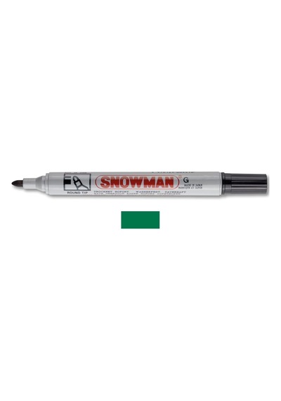 Snowman G-12 Y Yuvarlak Uçlu Permanent Markör, Yeşil Diğer