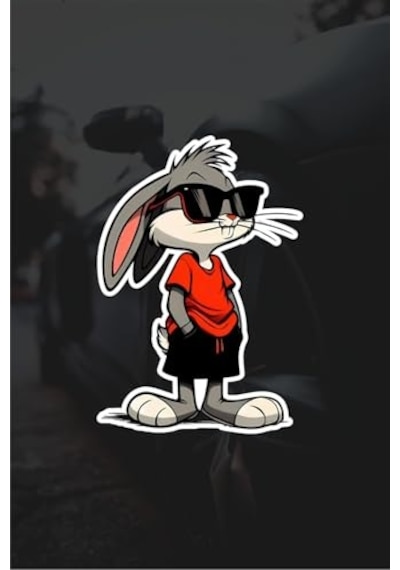 Bugs Bunny Sticker 14 X 9,5 Cm Araba Laptop Oto Motor Çok Renkli, Qa789569010 Abanoz