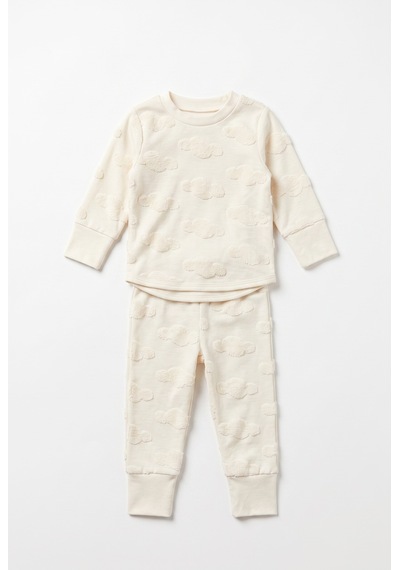 Tiffany Baby & Kids Puffy Cloudy Tasarımlı Pijama Takımı ekru