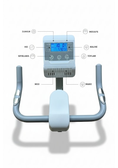 Manyetik Kondisyon Bisikleti 4 Kg Volan, 120 Kg Kapasite, Uygulamalı, 9 Kademe Direnç, Nabız Ölçer