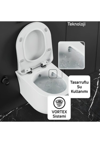 Creavit Nora Vortex Beyaz Asma Klozet No323, Creavit Nora Duck Duroplast Yavaş Açık Bej