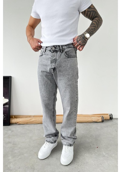 Açık Gri Basic Baggy Pantolon