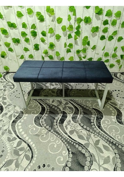 Özcan Metal Puf Bench Metal Ayaklı Bench Puf Bank Antre Mutfak Salon Yatak Odası Puf Bank 105 40 Lacivert