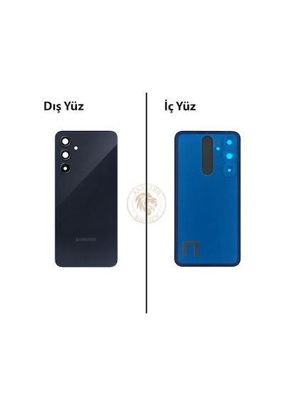 Samsung Galaxy A35 Lacivert Renk Lensli Arka Kapak Arka Cam Batarya Kapağı Pil Kapağı Lazer Kesim Back Cover Galaxy A35 Uyumlu